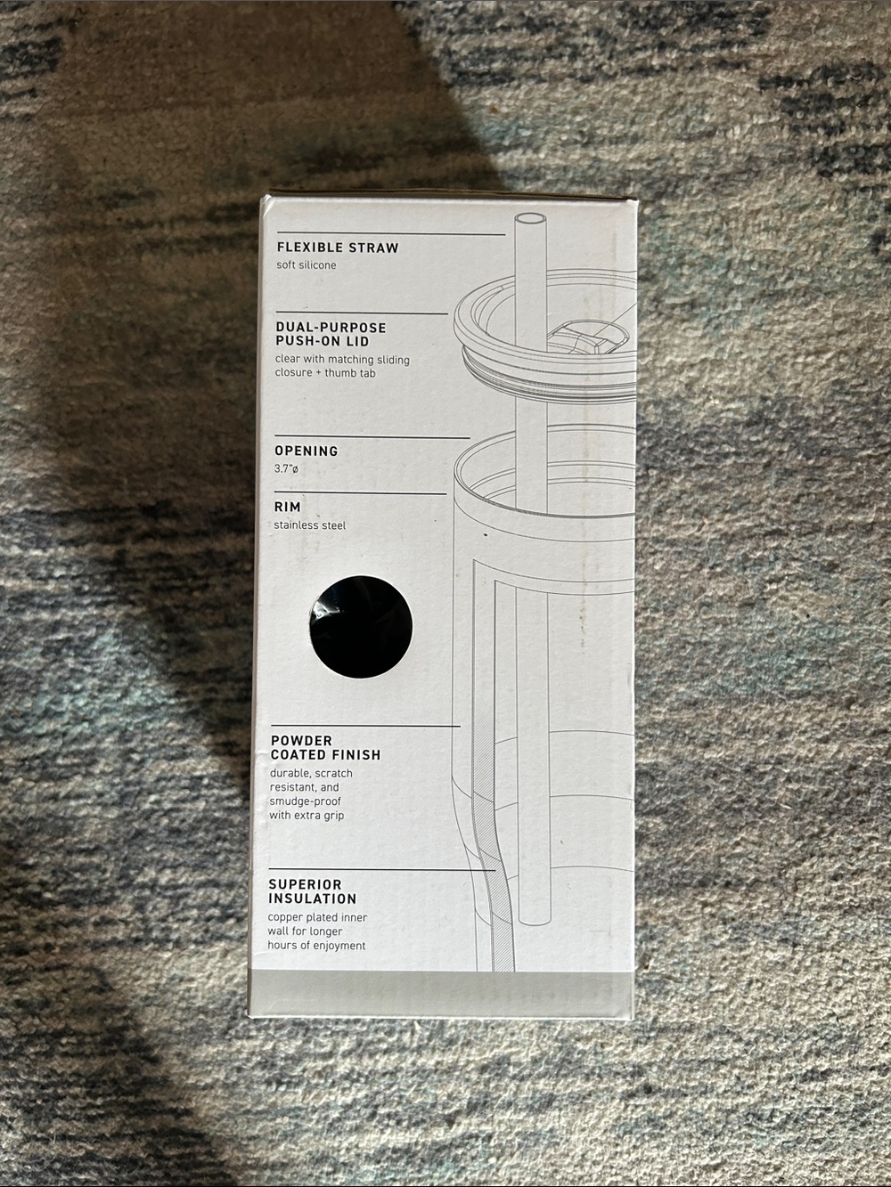 Insulated Tumbler Box - White with Black Accent